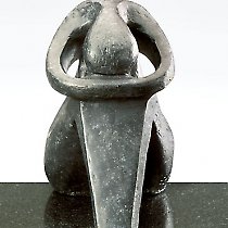 Femme courbée, sculpture contemporaine de Marion Bürkle, bronze patiné 17 cm