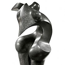 Jade, sculpture contemporaine de Marion Bürkle, bronze patiné 98 cm