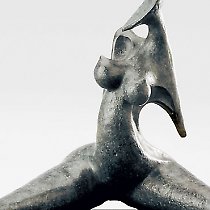 Provocation, sculpture contemporaine de Marion Bürkle, bronze patiné 37 cm